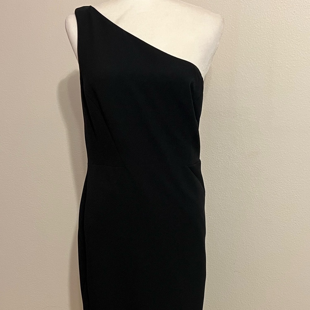 Vince Camuto one shoulder black dress